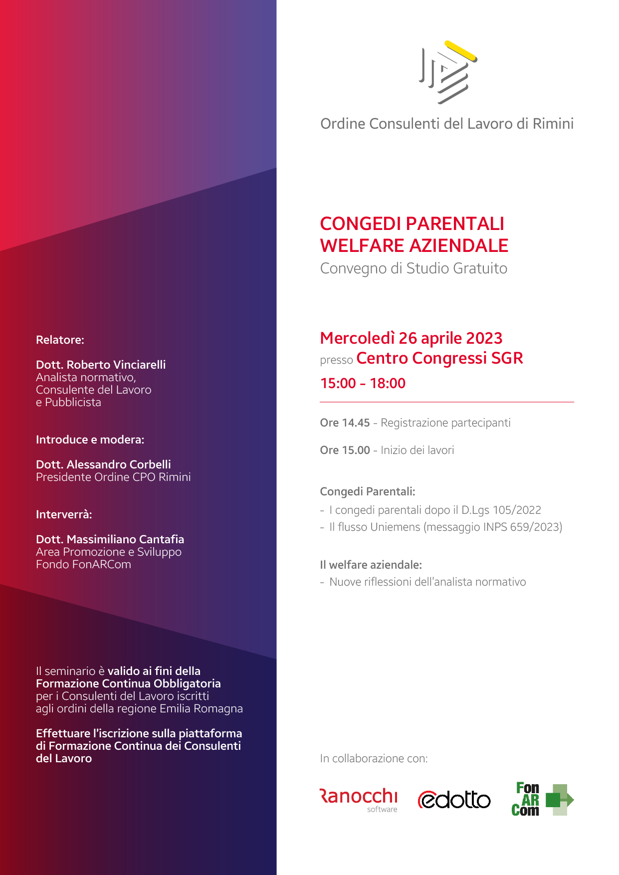 welfare aziendale - convegno accreditato gratuito a rimini